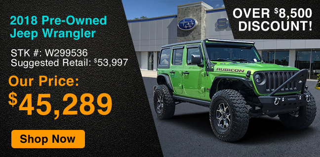 Special offer on 2018 Wrangler