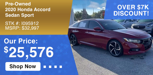 pre-owned 2020 Honda Accord Sedan Sport