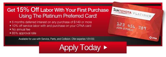 GET $15 OFF YOUR FIRST SERVICE BILL WITH THE PLATINUM PREFERRED CARD!