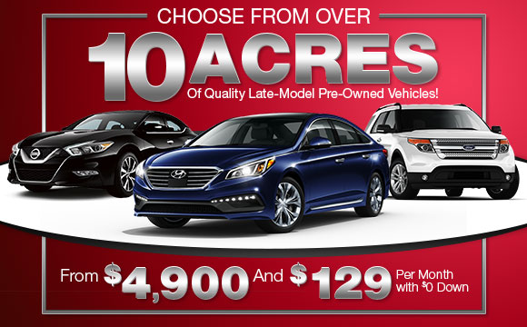 Choose from over 20 acres of quality late-model pre-owned vehicles