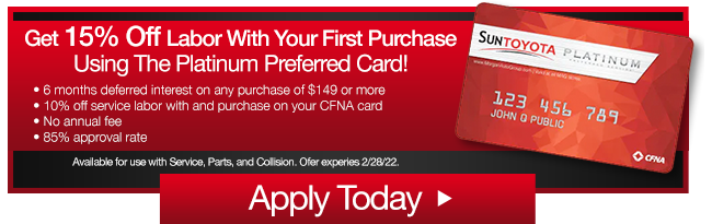 GET $15 OFF YOUR FIRST SERVICE BILL WITH THE PLATINUM PREFERRED CARD!