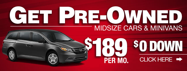 Get pre-owned midsize + minivans