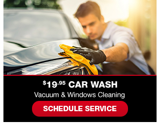 $19.95 car wash, vaccum and windows cleaning