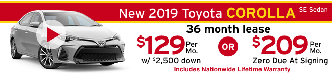 New 2019 Toyota Corolla SE Sedan