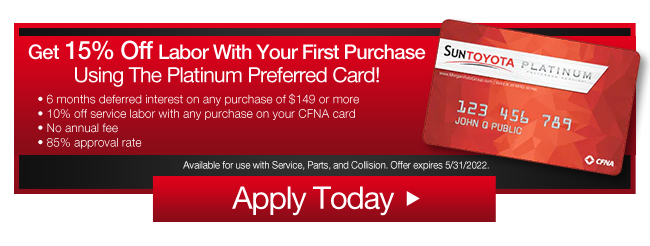 GET $15 OFF YOUR FIRST SERVICE BILL WITH THE PLATINUM PREFERRED CARD!