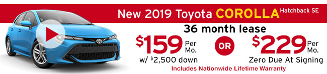 New 2019 Toyota Corolla Hatchback SE