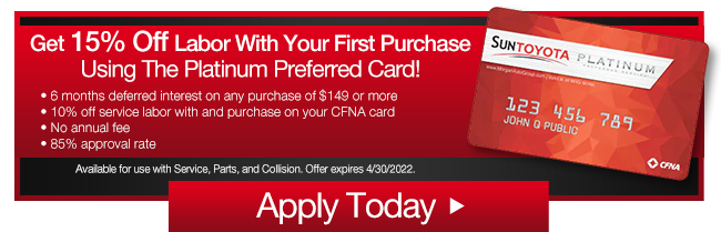 GET $15 OFF YOUR FIRST SERVICE BILL WITH THE PLATINUM PREFERRED CARD!