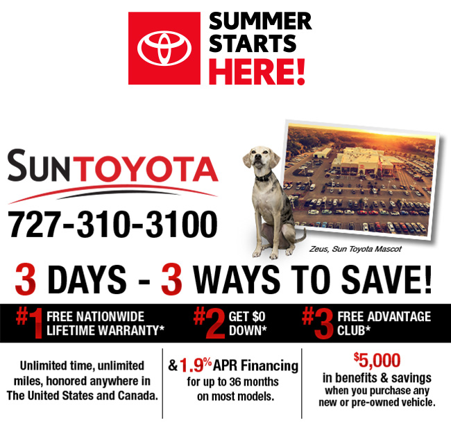 Special Promotional Offer from Sun Toyota in Holiday Florida, near New Port Richey