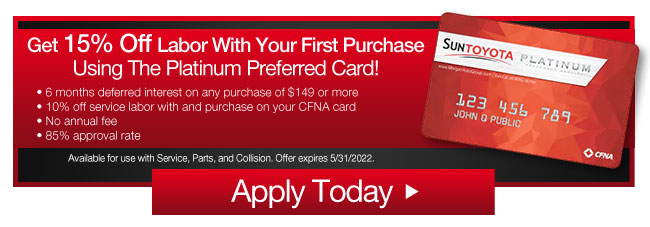 GET $15 OFF YOUR FIRST SERVICE BILL WITH THE PLATINUM PREFERRED CARD!