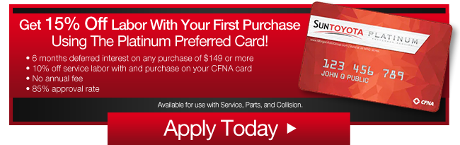 GET $15 OFF YOUR FIRST SERVICE BILL WITH THE PLATINUM PREFERRED CARD!