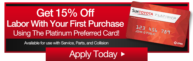 GET $15 OFF YOUR FIRST SERVICE BILL WITH THE PLATINUM PREFERRED CARD!