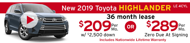 New 2019 Toyota Highlander