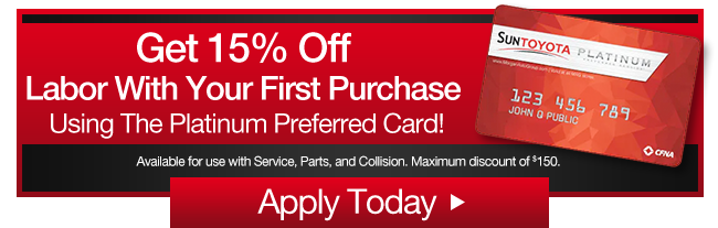 GET $15 OFF YOUR FIRST SERVICE BILL WITH THE PLATINUM PREFERRED CARD!