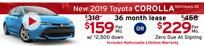 New 2019 Toyota Corolla Hatchback SE