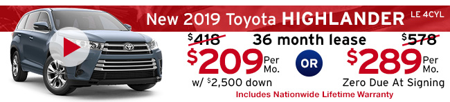 New 2019 Toyota Highlander