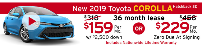 New 2019 Toyota Corolla Hatchback SE