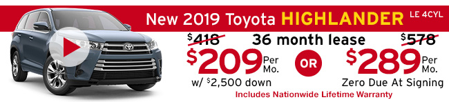 New 2019 Toyota Highlander