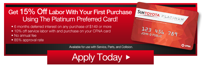 GET $15 OFF YOUR FIRST SERVICE BILL WITH THE PLATINUM PREFERRED CARD!