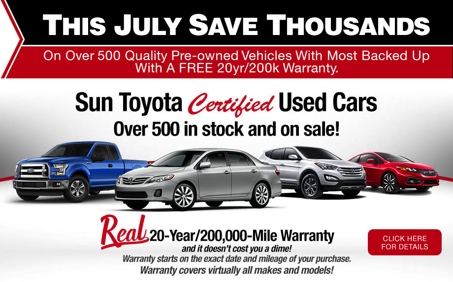 Now trhu july 4th at 8pm save thousands over 500 quality pre-ownded vehicles