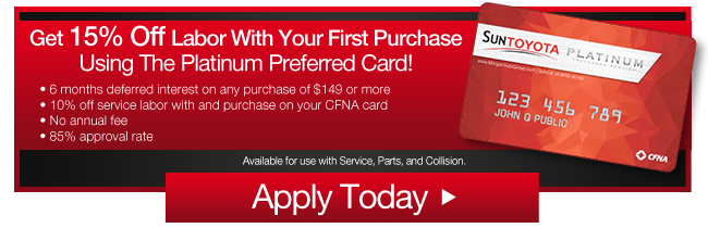 GET $15 OFF YOUR FIRST SERVICE BILL WITH THE PLATINUM PREFERRED CARD!