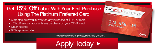 GET $15 OFF YOUR FIRST SERVICE BILL WITH THE PLATINUM PREFERRED CARD!