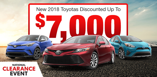 New 2018 Toyota’s discounted up to $7,000