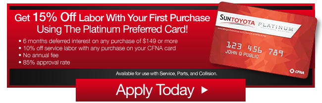 GET $15 OFF YOUR FIRST SERVICE BILL WITH THE PLATINUM PREFERRED CARD!