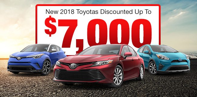 New 2018 Toyota’s discounted up to $7,000