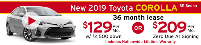 New 2019 Toyota Corolla SE Sedan