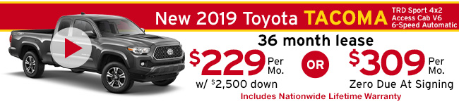 New 2019 Toyota Tacoma TRD Sport 4x2 Access Cab V6 6-Speed Automatic