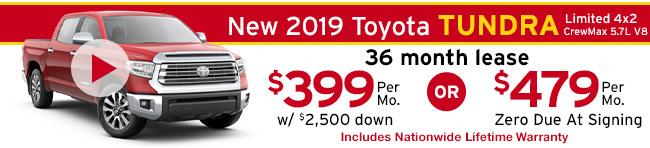 New 2019 Toyota Tundra Limited 4x2 CrewMax 5.7L V8