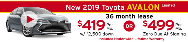 New 2019 Toyota Avalon Limited