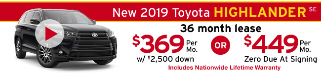 New 2019 Toyota Highlander