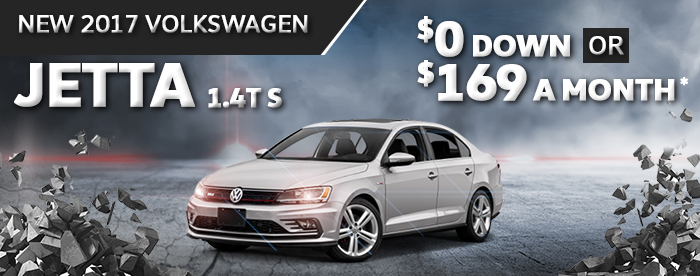 New 2017 Volkswagen Jetta 1.4T S
$0 DOWN OR $169 A MONTH