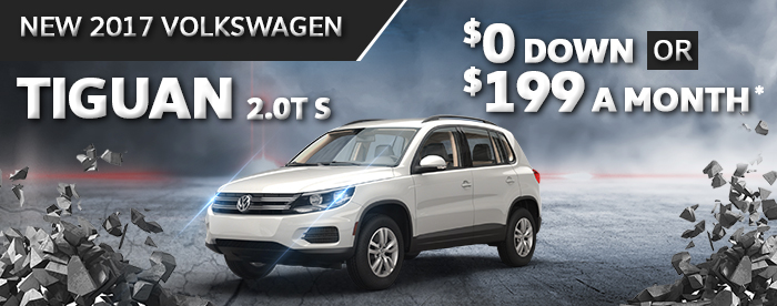 New 2017 Volkswagen Tiguan S
$0 DOWN OR $189 A MONTH