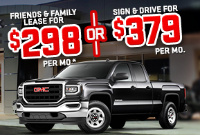 2016 GMC Sierra 1500 Double Cab 4WD
STK F0544

Friends & Family Lease for $298 per month*
or Sign & Drive for $379 per month!