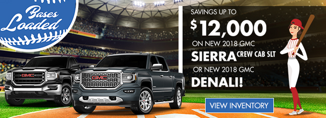 Save Up To $12,000 Off MSRP On New 2018 GMC Sierra Crew Cab SLT 
Or New 2018 GMC Denali!