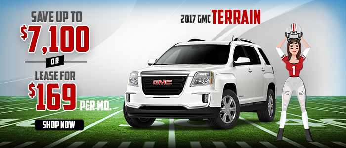 2017 GMC Terrain
Save Up to $7,100 off MSRP!
Or Lease for $169 per month