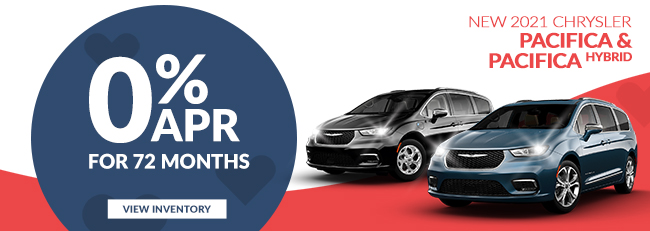 0% APR for 72 months on New 2021 Chrysler Pacifica & Pacifica Hybrid
