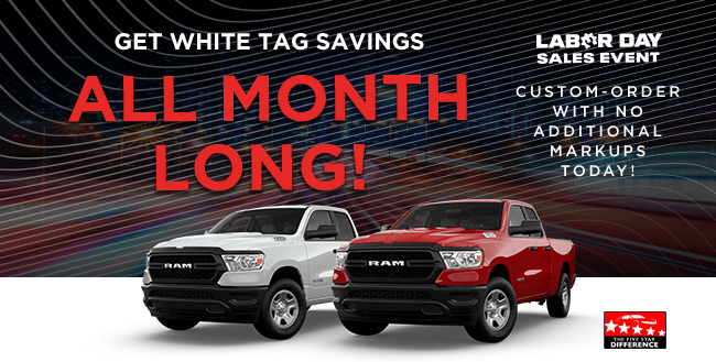 Get white tag savings - all month long - Labor day sales event