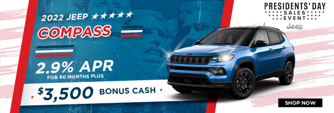 special apr for 60 months on Jeep Compass plus 1500 USD Bonus cash