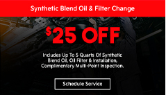 Synthetic Blend Oil and Filter change