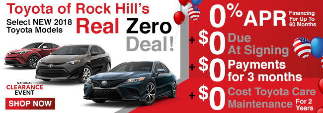 Toyota of Rock Hill's Real Zero Deal