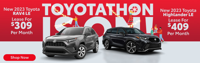 Toyotathon is on-special deals feturing 2 Toyotas