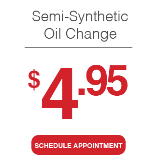 $4.95 Semi-Synthetic oil change