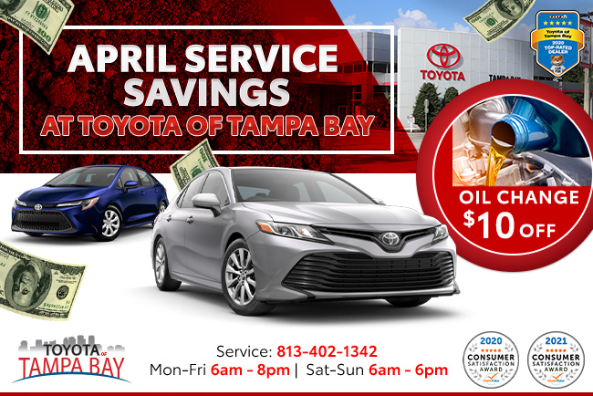 April Service Savings offer at Toyota of Tampa Bay