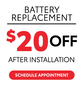 $20 off battery replacement with installation