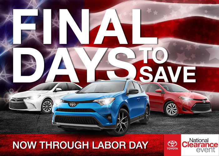 Final Days To Save Now Through Labor Day