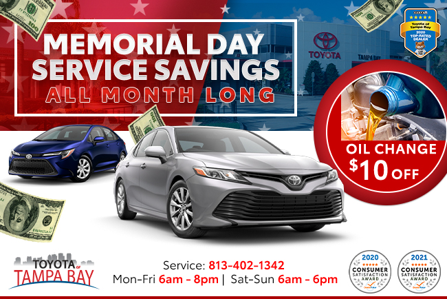Memorial day service savings all month long