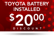 Toyota Battery Installed
$20.00
Discount 